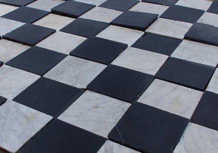 Antique Black And White Marble From A, Black And White Marble Tile Floor